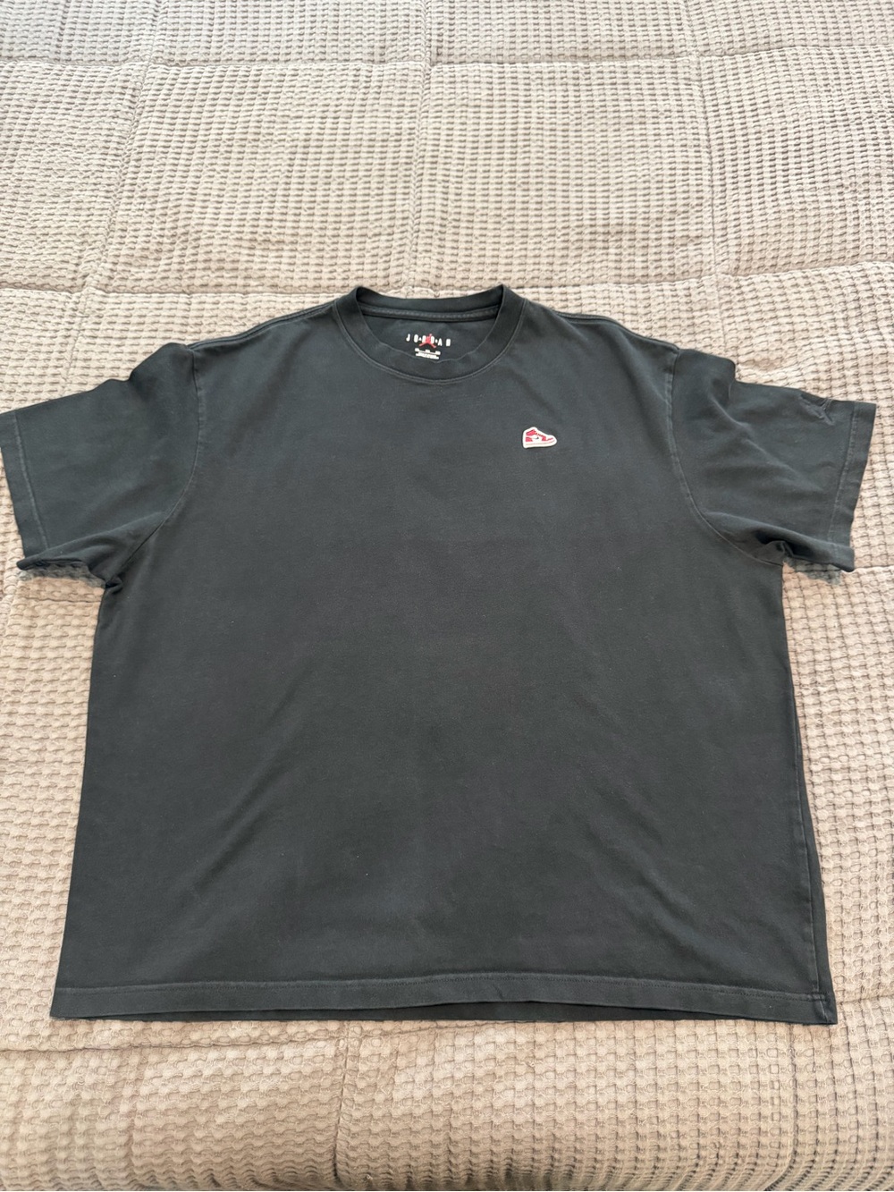 Jordan Black Short Sleeve Tee with Small Red Logo